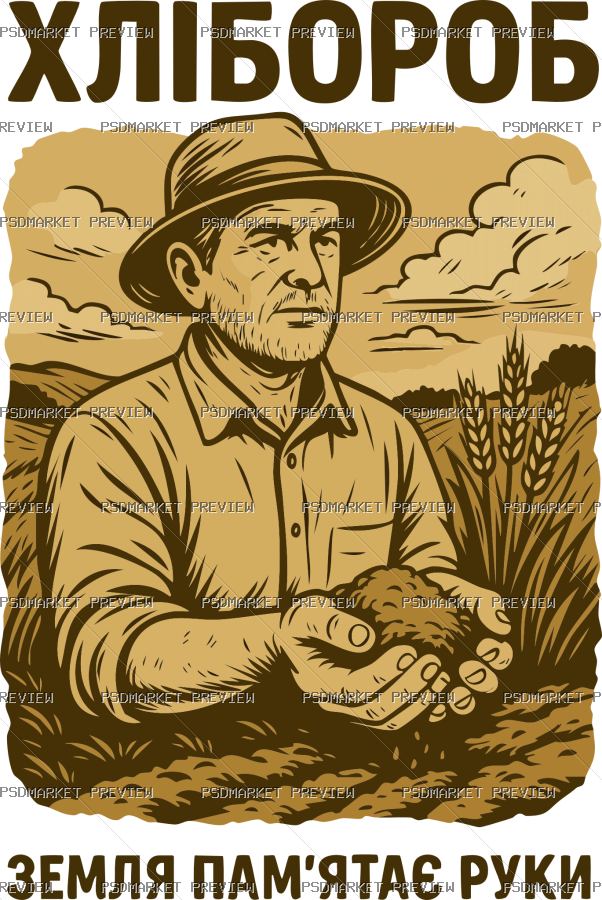 Farmer Heritage Vector Print (.AI) — PSD template preview