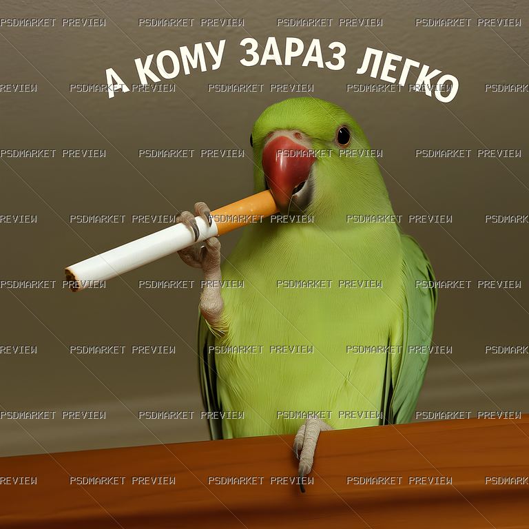 Who Has It Easy Parrot Print — print design preview