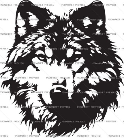 Wolf Gaze Vector Print — PSD template preview