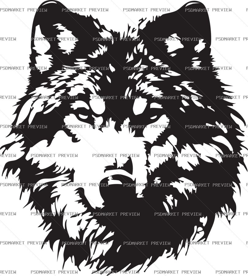 Wolf Gaze Vector Print — PSD template preview