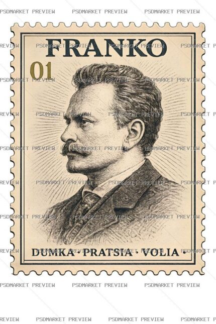 Ivan Franko Stamp Print — PSD template preview