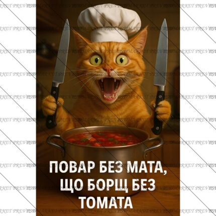 Chef Without Swearing Print — PSD template preview