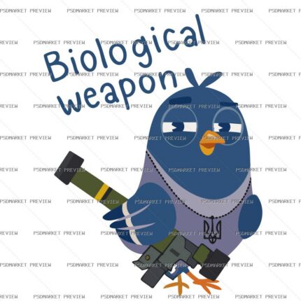Biological Weapon Pigeon Vector Print — print design preview