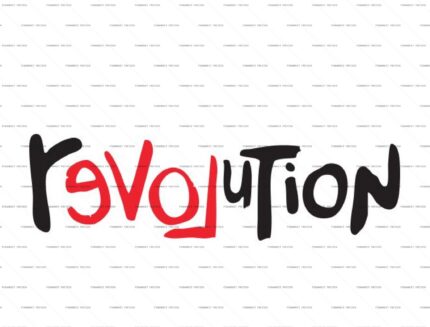 Revolution Black Red Lettering PSD Print protected preview