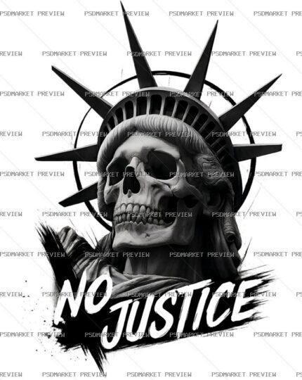 No Justice Liberty Skull Print protected preview