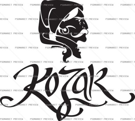 Ukrainian Cossack Vector Print — PSD template preview