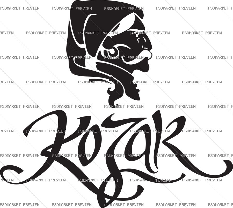 Ukrainian Cossack Vector Print — PSD template preview