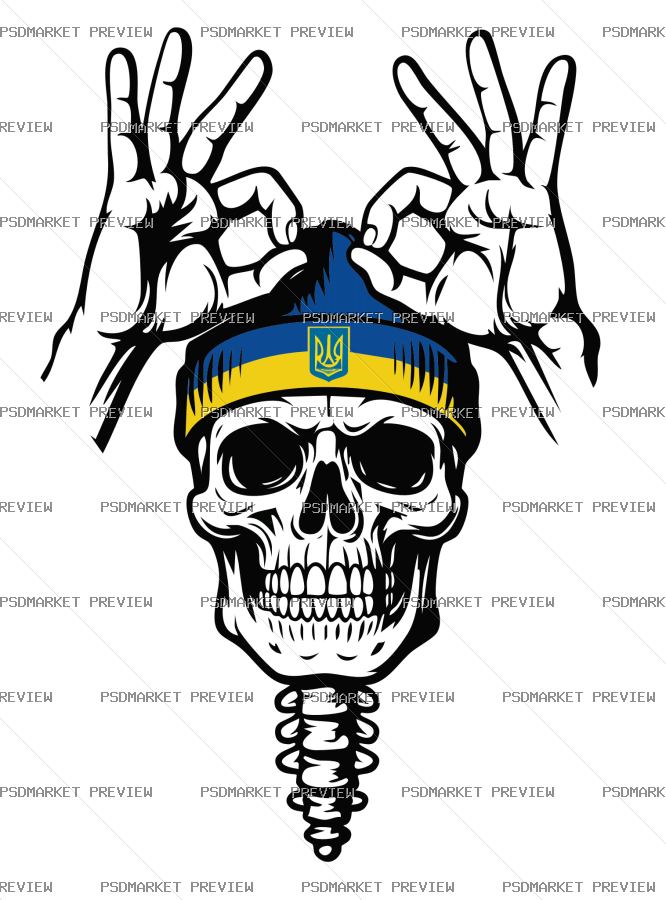 Unbreakable Warrior Skull Vector Print — PSD template preview