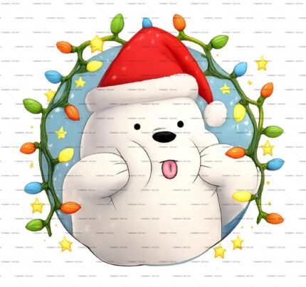 Christmas Polar Bear String Lights PSD Print protected preview