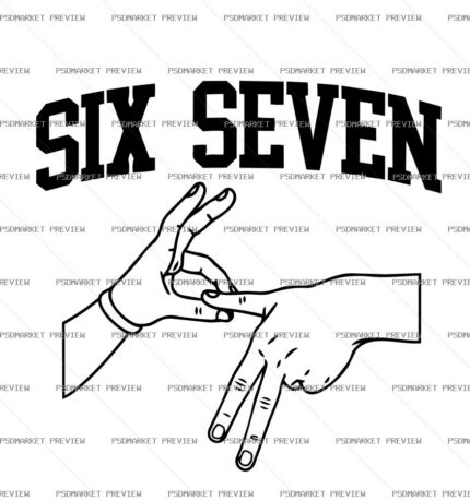 Six Seven Hand Signs Vector Print — print design preview