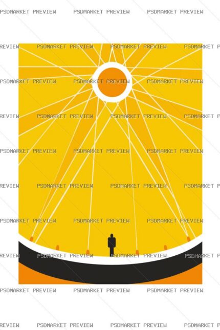 Minimal Sun Horizon Vector Print — print design preview
