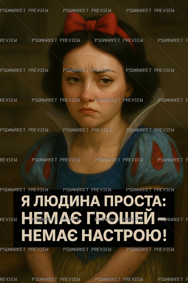 No Money No Mood Print — PSD template preview