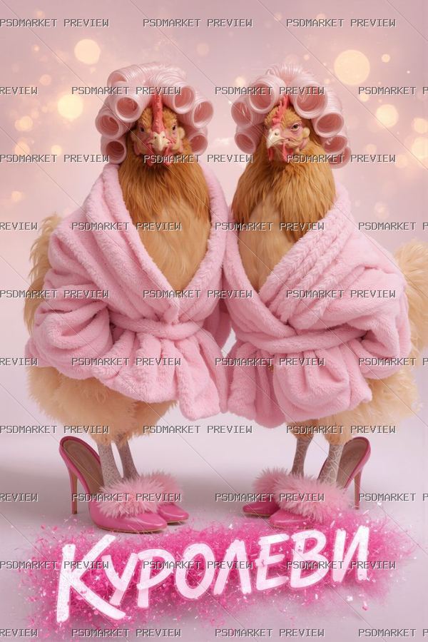 Queens Birds Glamour Print – JPG — PSD template preview