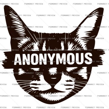 Anonymous Cat Vector Print — print design preview