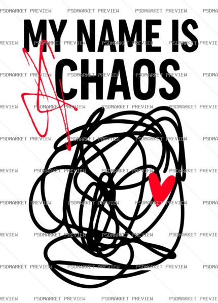 My Name Is Chaos Vector Print — print design preview
