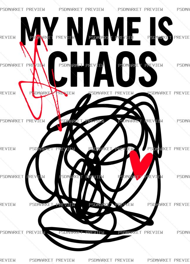 My Name Is Chaos Vector Print — print design preview