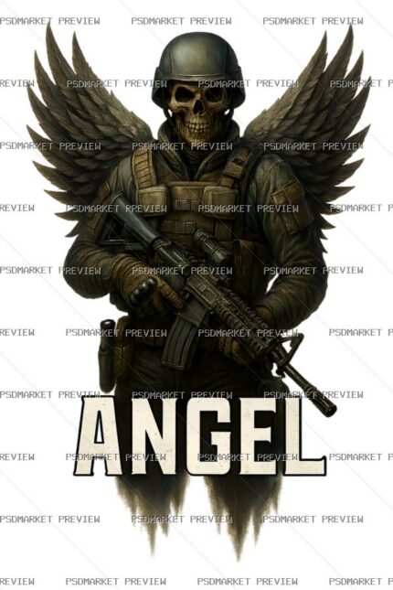 Ukrainian Angel Warrior Defender Print – PNG protected preview