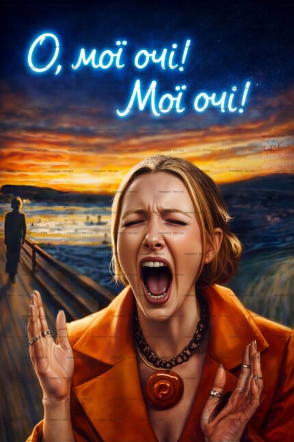 Oh My Eyes Woman Neon Reaction PSD Print protected preview