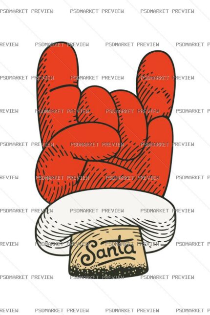 Santa Rock Print – AI File protected preview