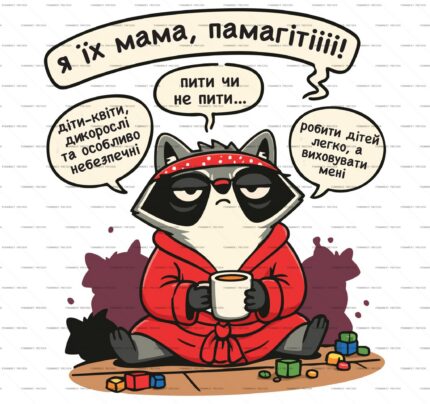 Help I'm Their Mom Sarcastic Raccoon PSD Print protected preview