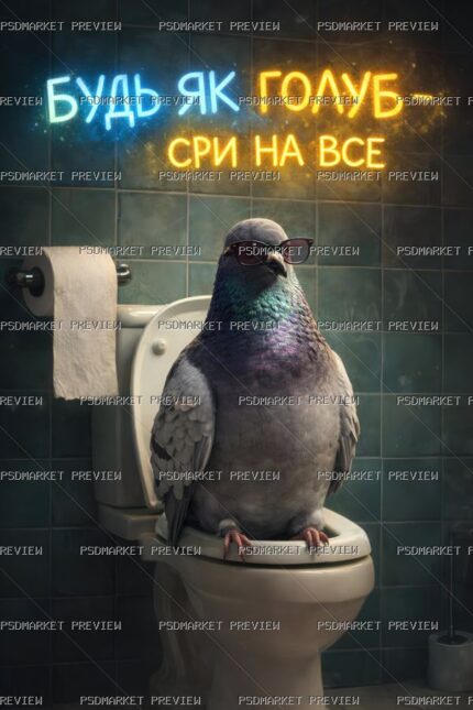 Be Like a Pigeon Print — PSD template preview