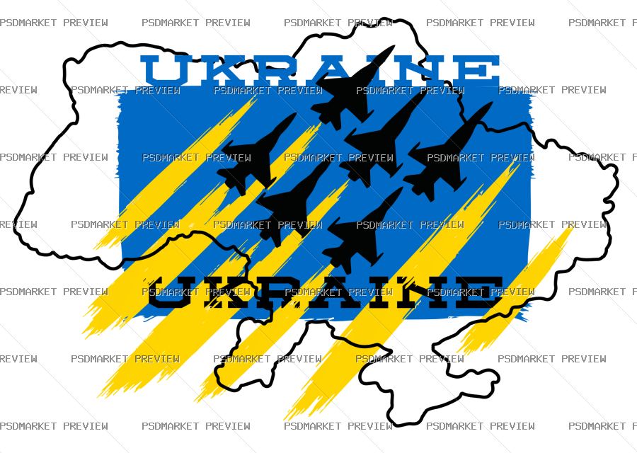 Ukraine Aviation Vector Print — PSD template preview