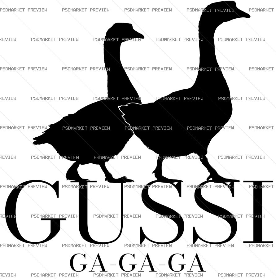 GUSSI Geese Vector Print — PSD template preview