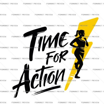 Time for Action Vector Print — PSD template preview