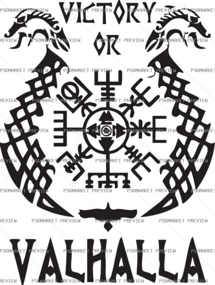 Viking Spirit Valhalla Vector Print protected preview