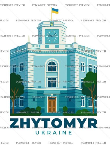 Zhytomyr Ukraine Vector Print Design 93229 — PSD template preview