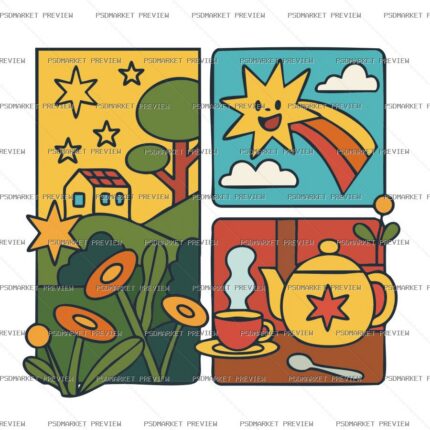 Childhood Imagination Panels Vector Print protected preview
