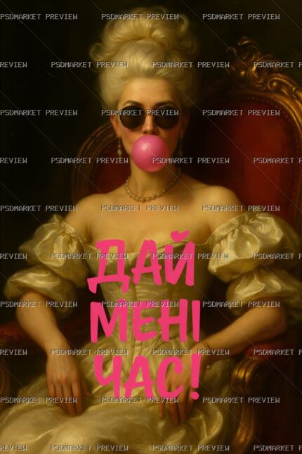 Ukrainian “ДАЙ МЕНІ ЧАС!” Royal Mood Print – PNG — PSD template preview