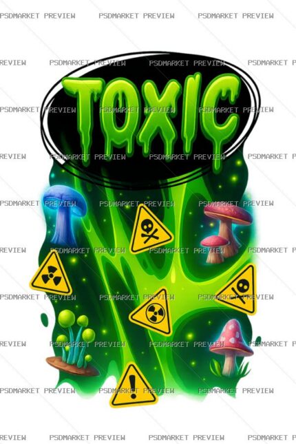 Toxic Neon PNG Print — print design preview