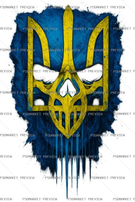 Ukrainian Trident Mask Print protected preview