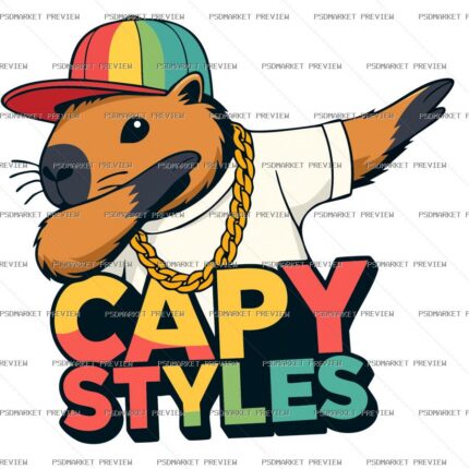 Capy Styles Capybara Vector Print — PSD template preview