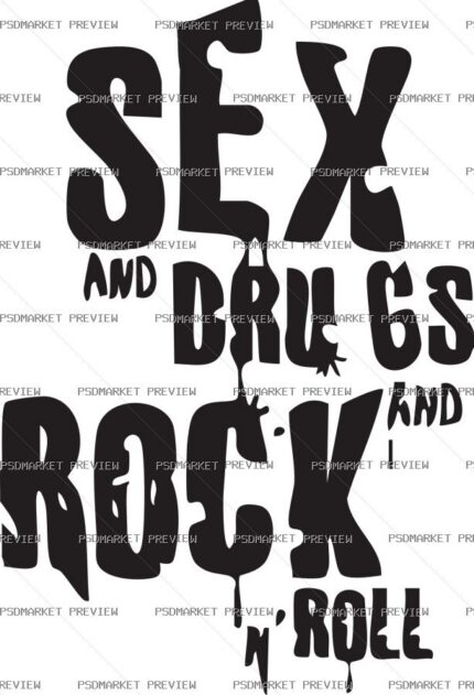 Rock Style Print Design – AI File protected preview