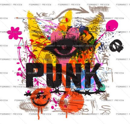 Punk Collage Vector Print protected preview