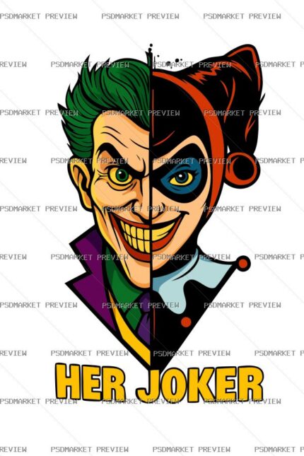 Her Joker Vector Print protected preview