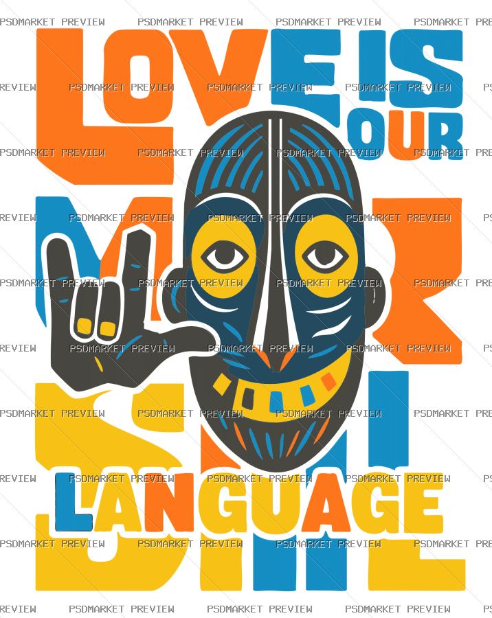 Ukrainian Love Language Print Design – AI File — PSD template preview