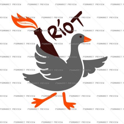 Combat Goose Riot Vector Print — PSD template preview