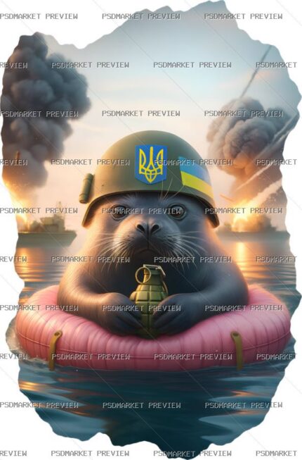 Ukrainian Soldier Monkey Print — print design preview