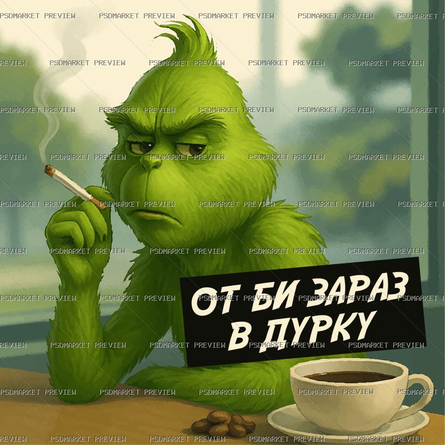 Wish I Was in the Madhouse Grinch Print — PSD template preview