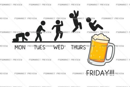 Friday Evolution Vector Print — PSD template preview
