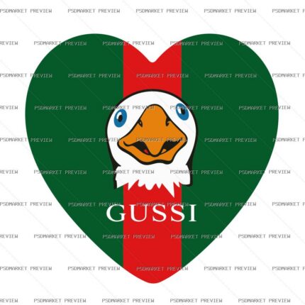 Gussi Duck Heart Vector Print — print design preview