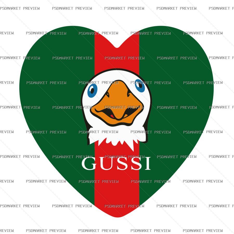 Gussi Duck Heart Vector Print — print design preview