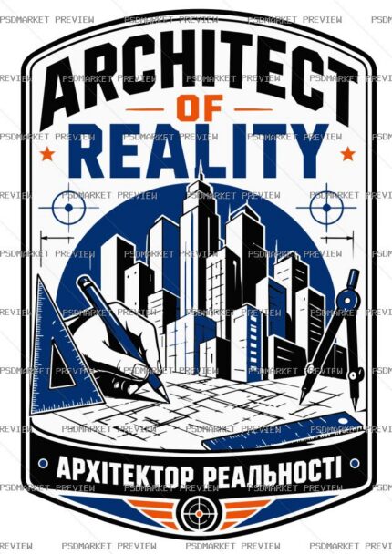 Architect of Reality Vector Print — PSD template preview