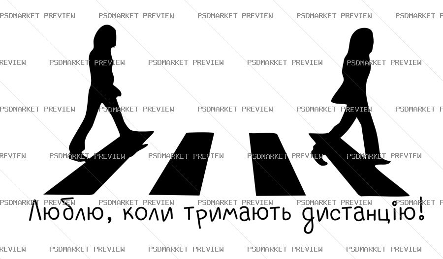 Keep Your Distance Vector Print — PSD template preview