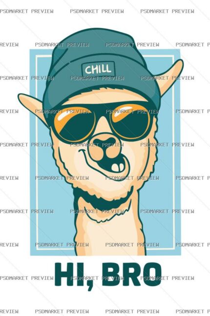 Hi Bro Skull Vector Print — PSD template preview